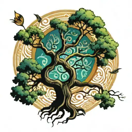 Tree Of Life Dna Double Helix Trunk Surrounded