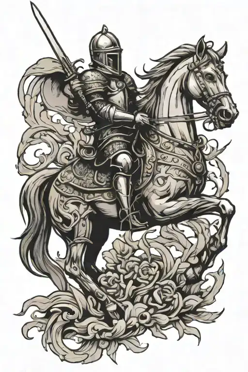 Knight With Horse Fighting