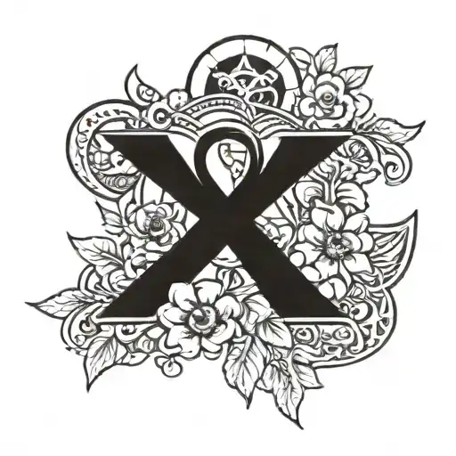 Ankh Symbol With Flowers