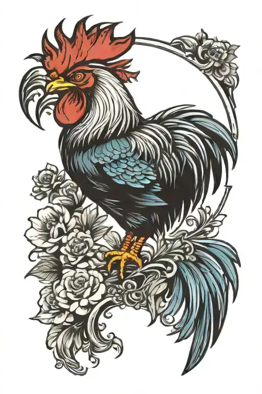 Rooster In A Frame Made