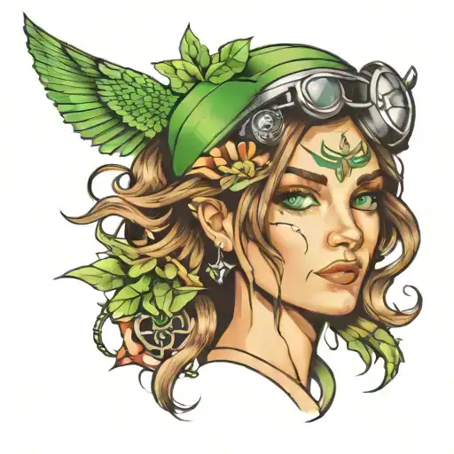 Travel Woman Face Green Eyes