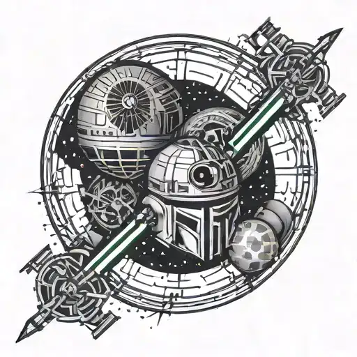 Star Wars Death Star 4 Light Sabers Crossed Star Field I Am Your Father