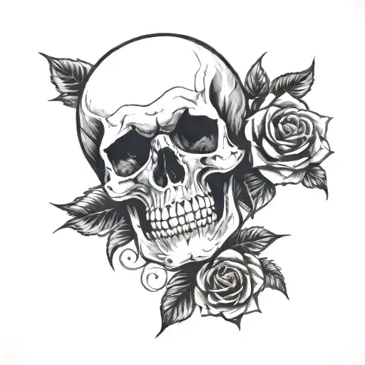 Skull And Roses Dark For Cover