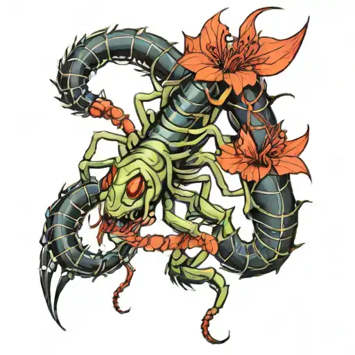 Tokyo Ghoul Centipede With Red Spider Lily