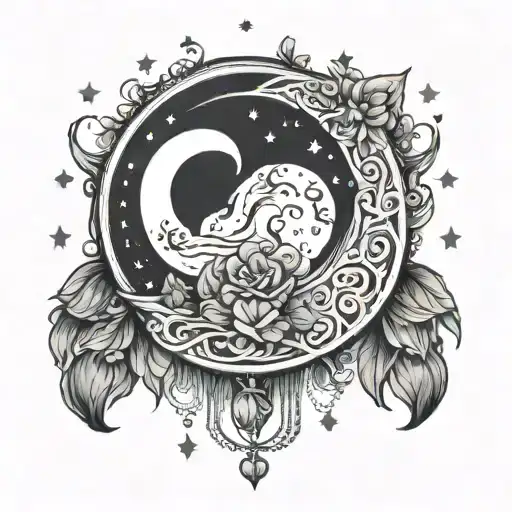 Moon With Rosary Wrapped Loosely