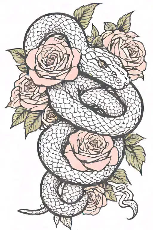Snake Wrapped Around Rose Bouquet