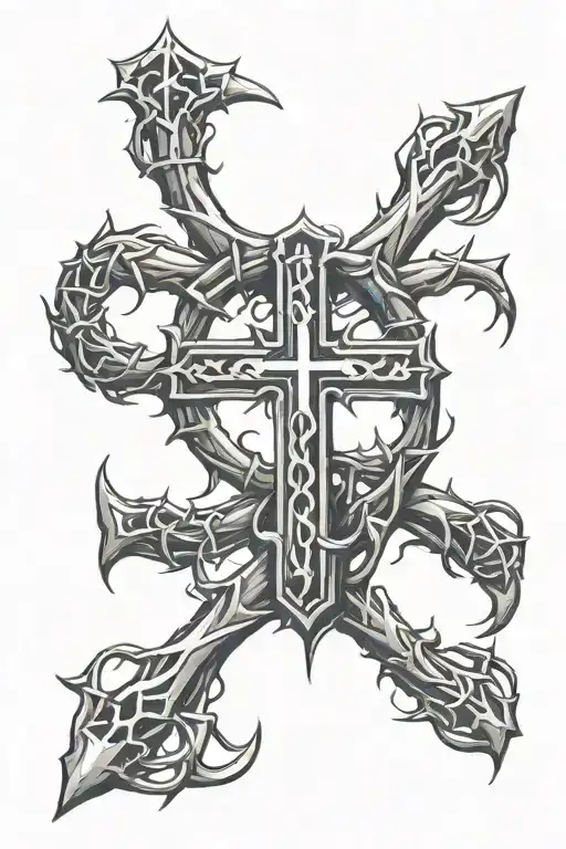 Crown Of Thorns With A Cross