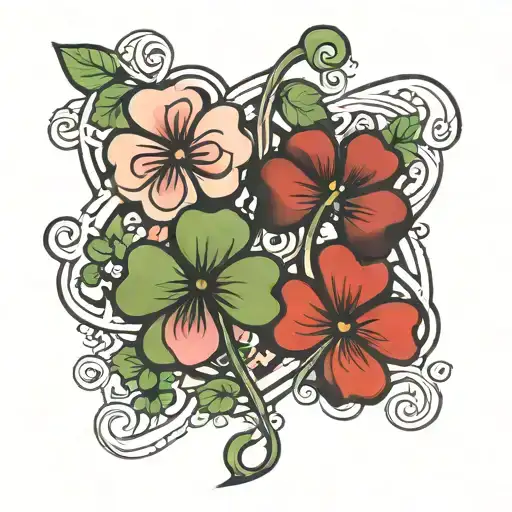 Rose Four Leaf Clover Crossing Each Other