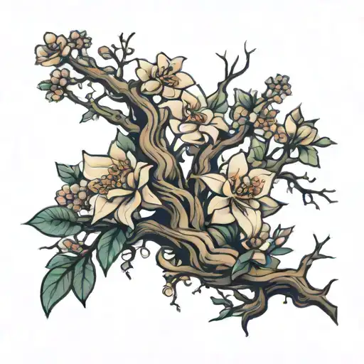 Tree And Flower Growing