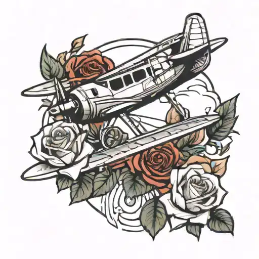 Airplane And Rose