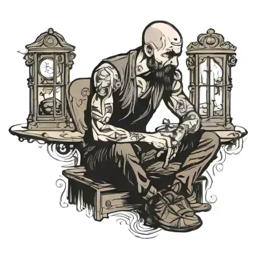 Man Sitting Alone In Small Room Dark