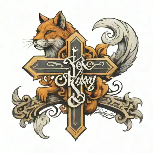Cross Sky Lettering Animal