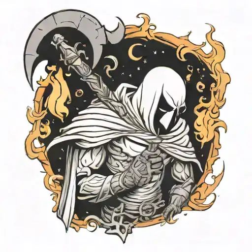 Moon Knight With Staff Of Fire