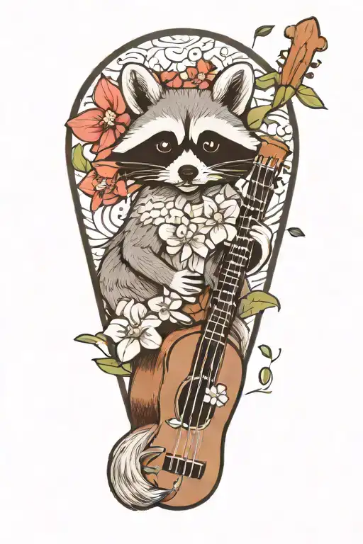 Orchid Raccoon Ukulele