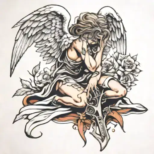 Kneeling Fallen Angel