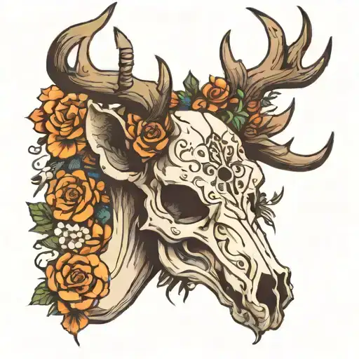 Deer Skull With Horns