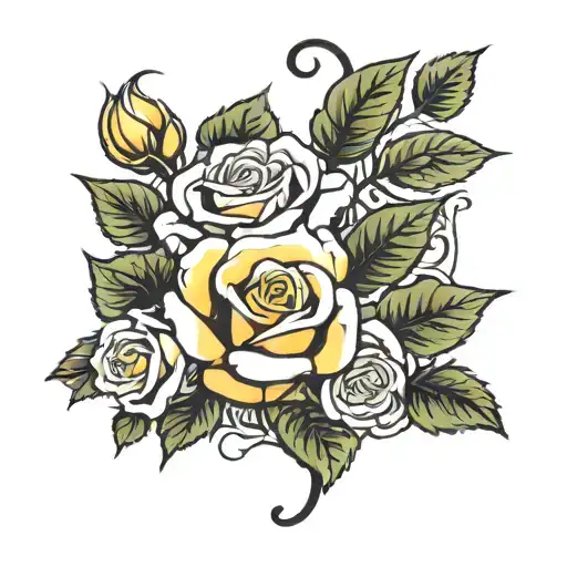 Roses With The Stem And The Word Mother