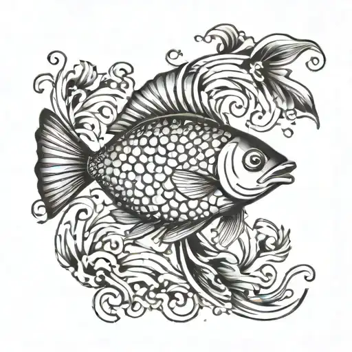 Fish Swimming Upwards