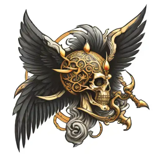 Animated Egyptian Tattoo Of Heaven And Hell