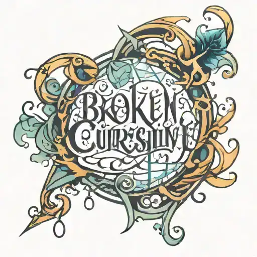 Broken Glass Filled Cursive Font