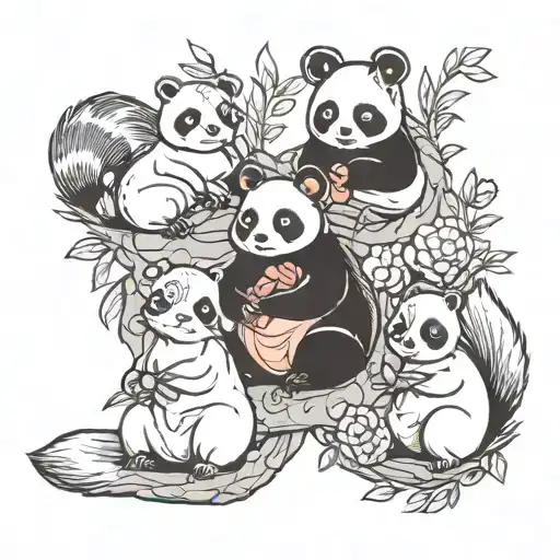 Squirrels And Panda