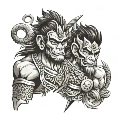 Monkey King And Rajput Warrior