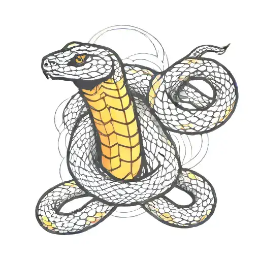 Snake Wrapped Around Bob Wire Wrapped Around Shoulders