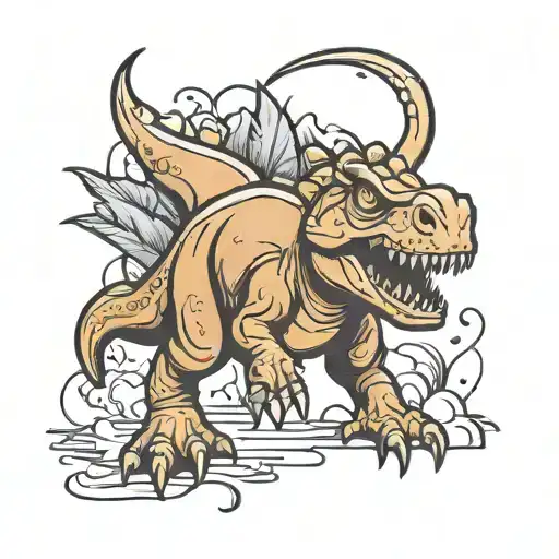 Dinosaur Outline Cartoon