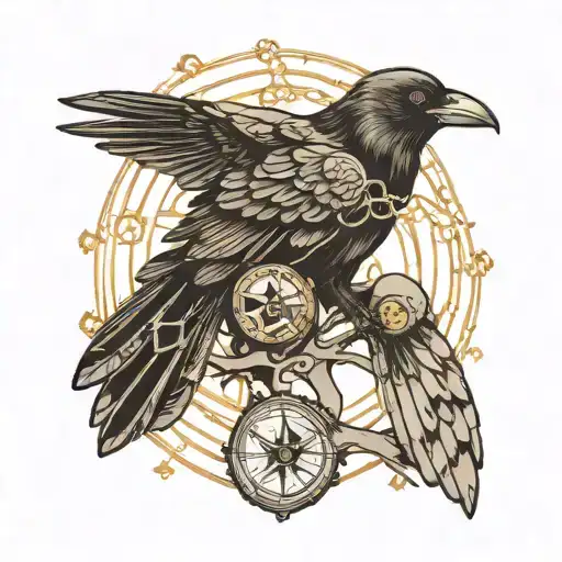 Black Crow With Science Inspired