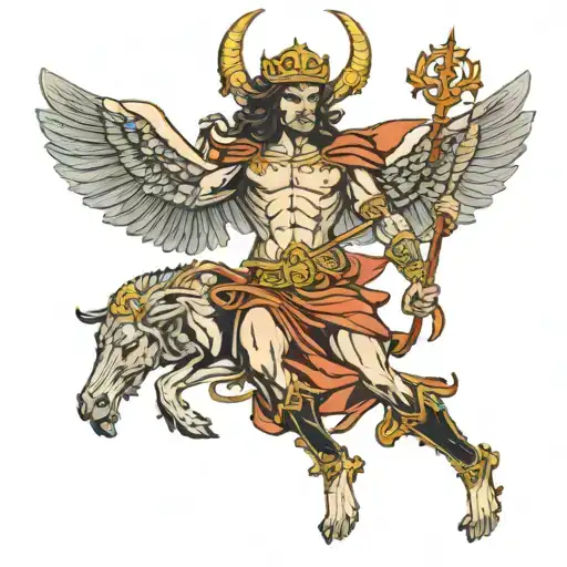 St Micheal Slaying The Devil Holding Libra Sign With A Quote