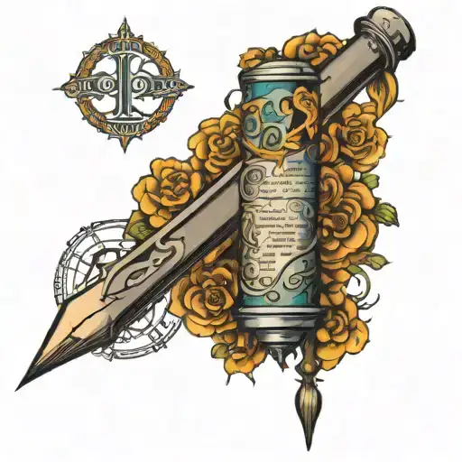 Full Arm Biblical Tattoo With Bible Verses