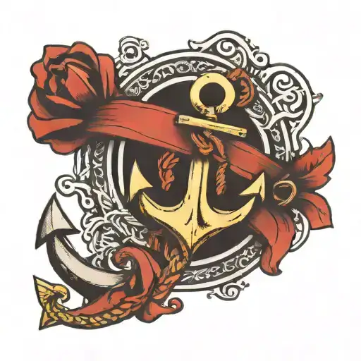 Wrist Band With Anchor In The Middle