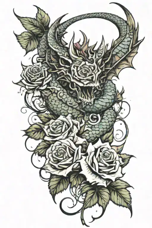 Vishall With Roses And Dragon Wrapped