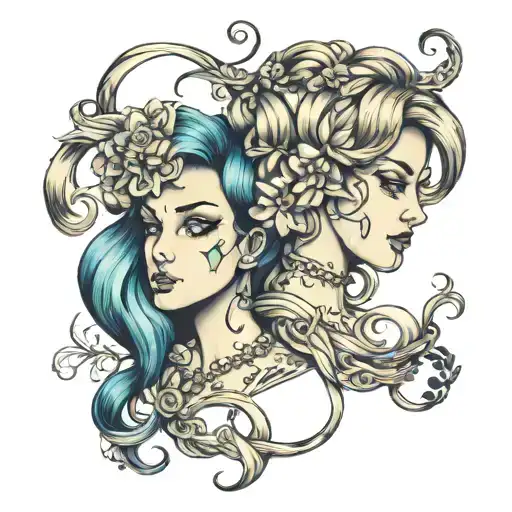 Gemini Sisters Hair Tangled