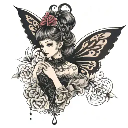 Girl In Black Lolita Fashion