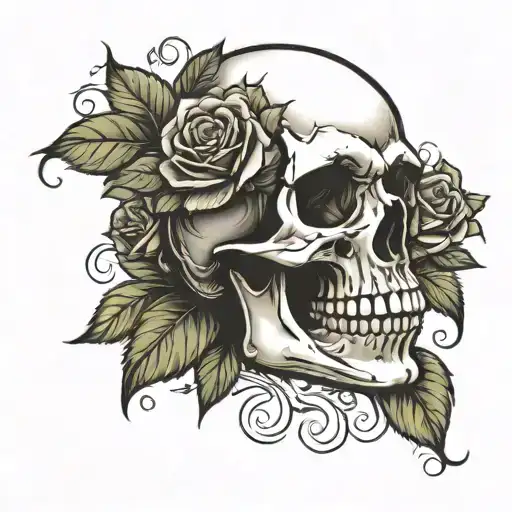 Skull With Roses