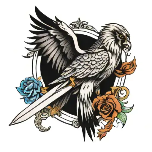 Falcon Wings And Sword