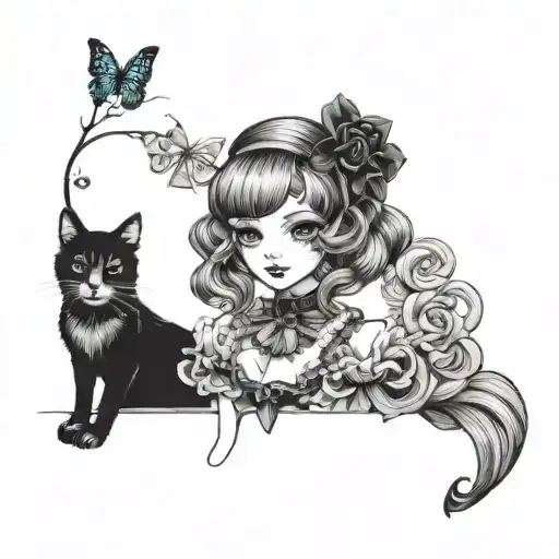 Girl In Black And Gray Lolita Fashion