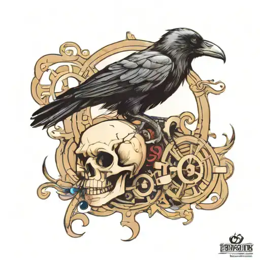 Raven And Skull Steam Punk