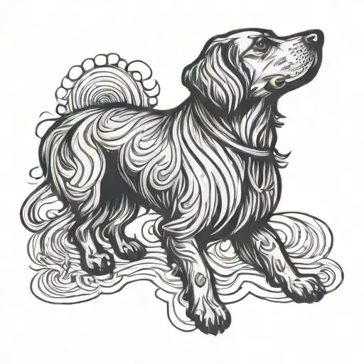 Dog Outline Fine Line