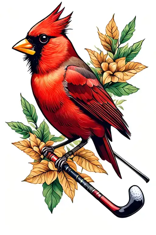 Cardinal With Golf Club