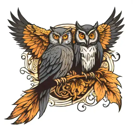 Owl And Raven