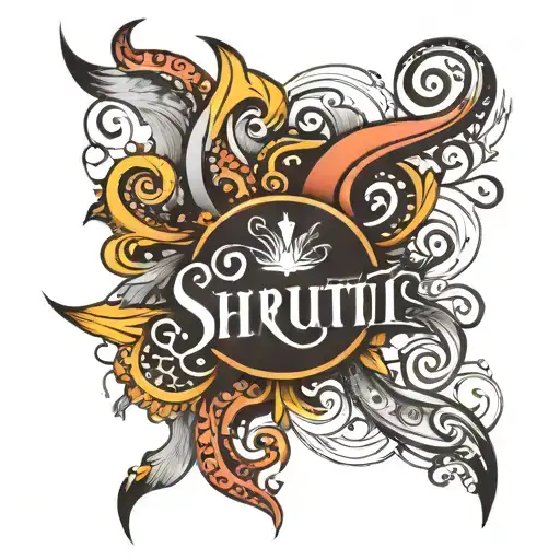 The Word Shruti Name Logo