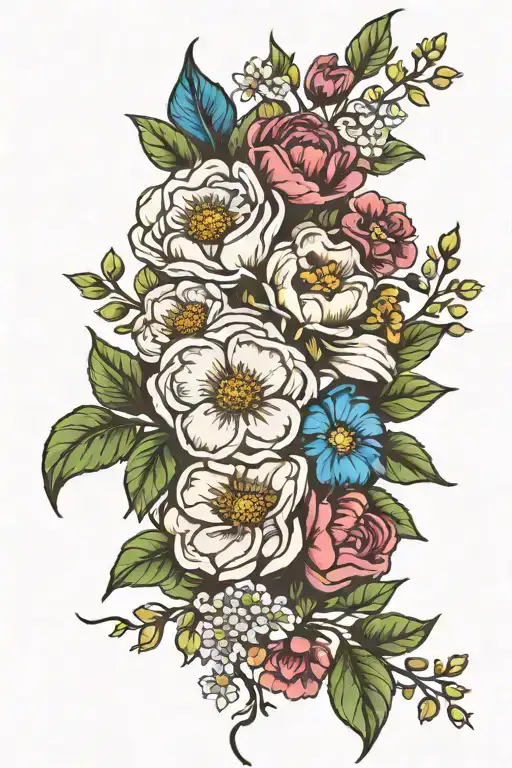 Family Birth Flower Bouquet