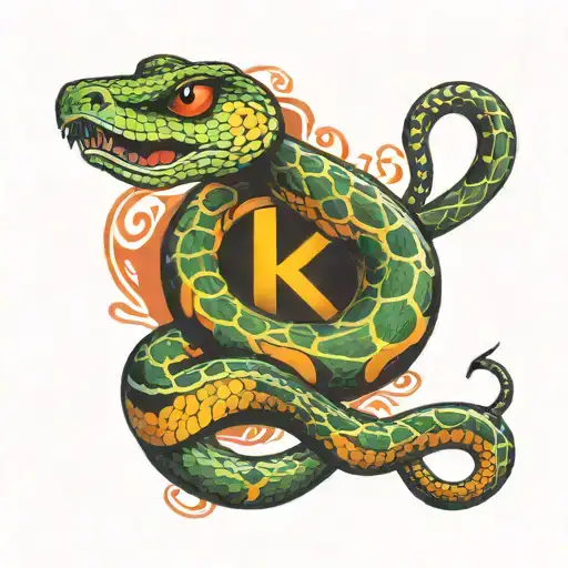 Snake Eating Its Own Tail In The Shape Of A Peace Sign