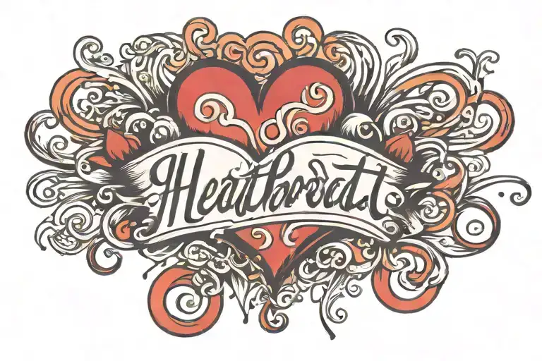 Heartbeat Line Forming The Word