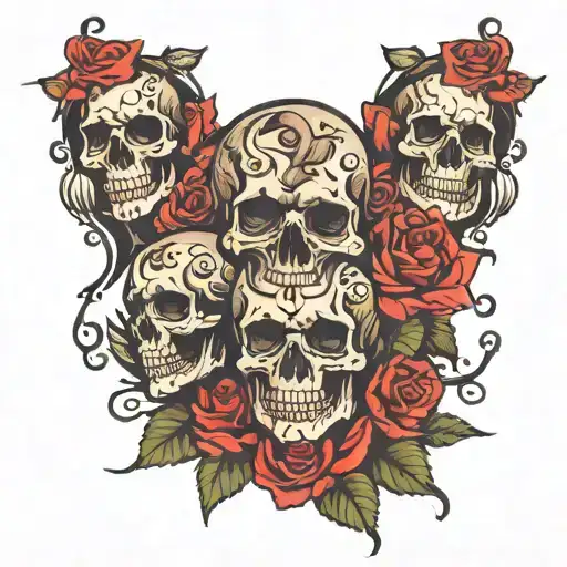 Skulls And Roses Dark For Cover