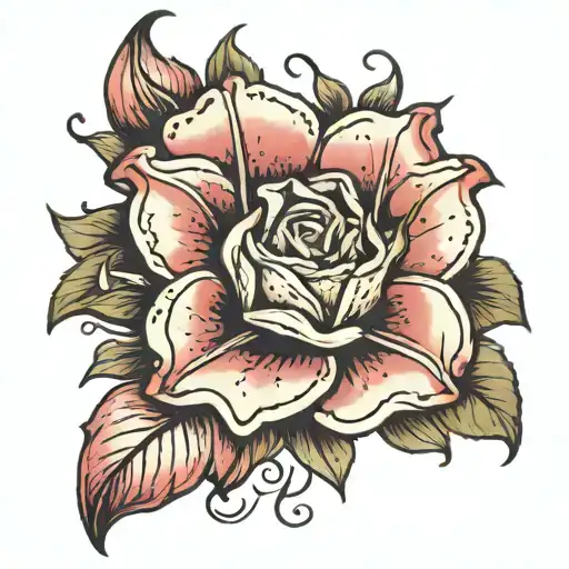 Single Rose Multiple Tiger Lillies Growing