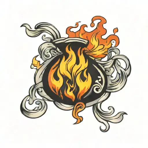 Flames Smoke Swirling Money Bag