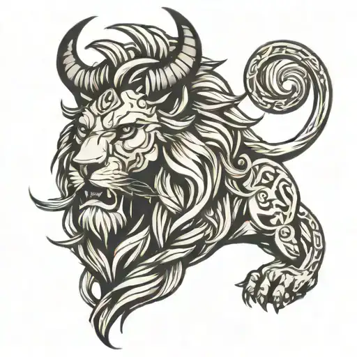 Lion Tattoo Viking Design